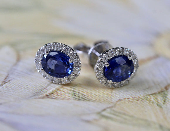 Colorful ~ Sapphire & Diamond Earrings