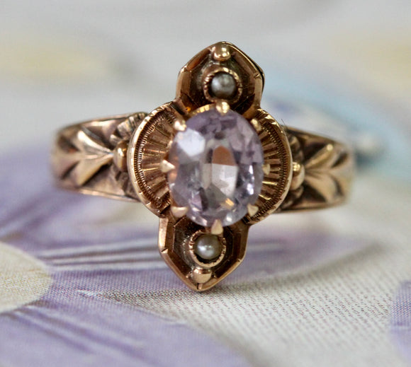 Victorian ~ Amethyst Ring in Rose Gold