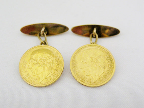 Mexican Coin Cuff Links