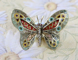 WHIMSICAL & Fascinating ~ Butterfly Plique a Jour Pin & Pendant