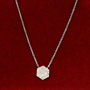 14K Contemporary Pave Pendent