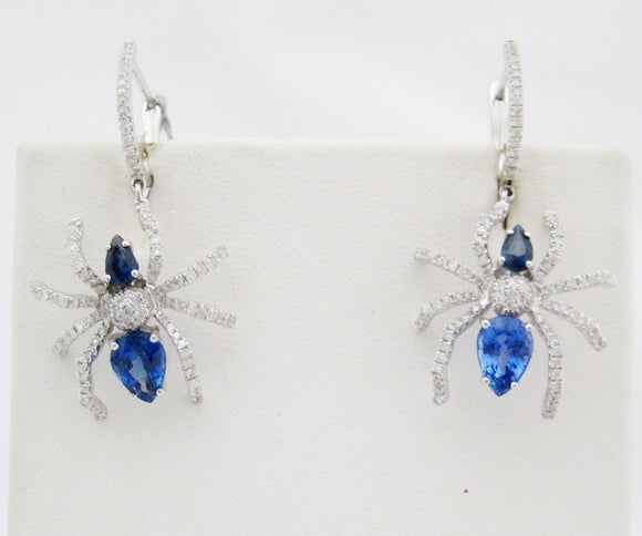 Sapphire and Diamond Spider Earrings
