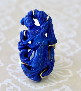 Artfully Crafted ~ Carved Lapis Ring