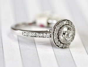 .75 Carat Center Halo Diamond Ring