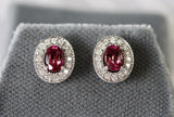 Pink Tourmaline & Diamond Earrings