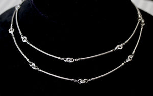 White Gold Snake Chain with Contemporary Diamond Stations