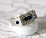 Sapphire & Diamond Ring ~ Art Deco