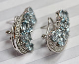 Aquamarine & Diamond Earrings ~ AMAZING
