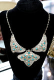 Custom Made ~ Egyptian Silver & Turquoise Necklace