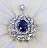 Spectacular ~ Sapphire & Diamond Pendant, GIA Certified
