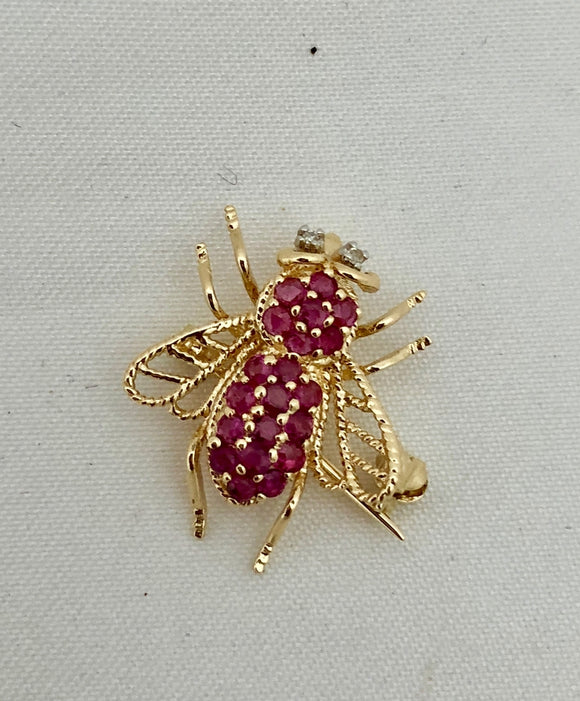 Ruby Bee Pin