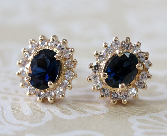 Sapphire & Diamone Stud Earrings