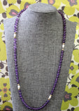 Amethyst Necklace with Pearl Accents
