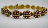 Hidalgo Enamel and Gold Ladybug Bracelet