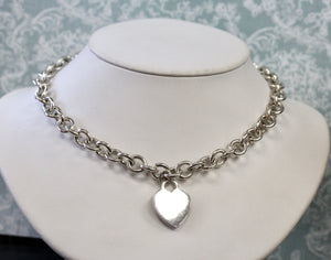 TIFFANY & Co.  ~ Sterling Necklace with Heart Charm