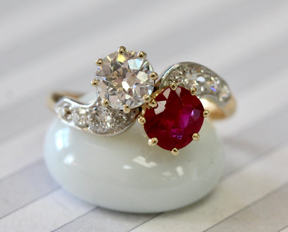 Ruby & Diamond Bypass Ring ~ Gorgeous