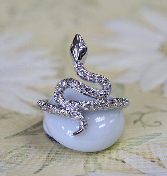 Unique Diamond Snake Ring