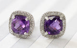 Sparkling ~ Amethyst & Diamond Earrings