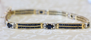 SLEEK ~ Sapphire & Diamond Bracelet