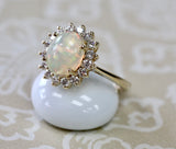 Beautiful ~ Opal & Diamond Ring