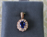 Elegant ~ Rose Gold Sapphire & Diamond Pendant