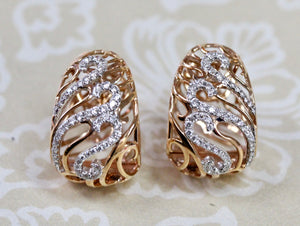Rose Gold & Diamond Hoop Earrings