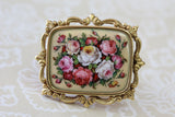 Hand Painted Enamel Pin with Roses ~ Beautiful