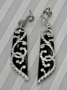 Fascinating ~ Onyx & Diamonds Earrings