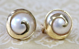 Contemporary ~ Mabe Pearl Earrings