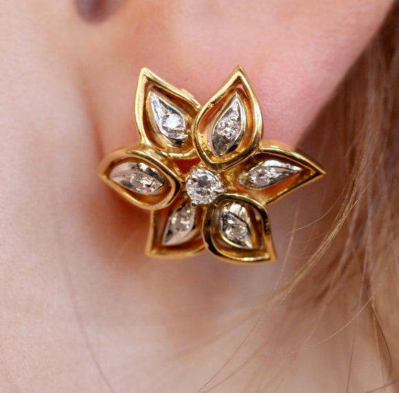 Diamond Flower Earrings ~ Cheerful