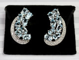 Aquamarine & Diamond Earrings ~ AMAZING