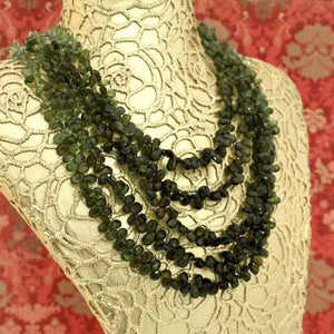Variegated Green Tourmaline Necklace with Carved Tourmaline Clasp