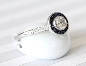 Charming ~ Platinum Sapphire & Diamond Ring
