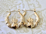 Traditional ~ Claddagh Hoop Earrings