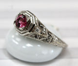 Pretty ~ VINTAGE ~ Pink Tourmaline & Diamond Ring