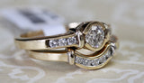 Gleaming ~ Diamond Engagement Ring & Band Set
