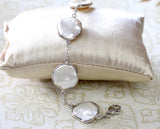 Pretty ~ Sterling Silver & Coin Pearl Bracelet