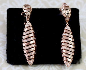 Delightful ~ Diamond Drop Earrings in Rose Gold