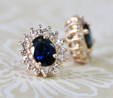 Sapphire & Diamone Stud Earrings