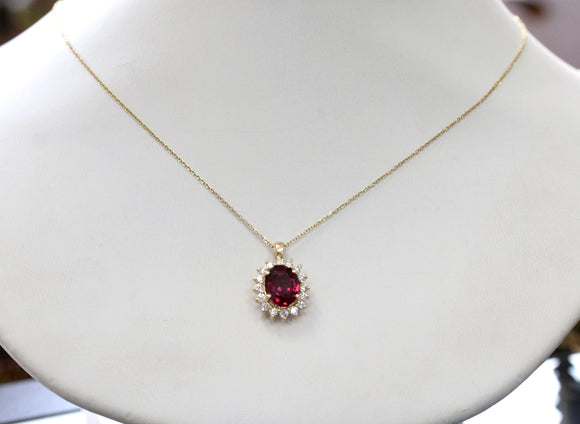Rhodolite Garnet & Diamond Necklace