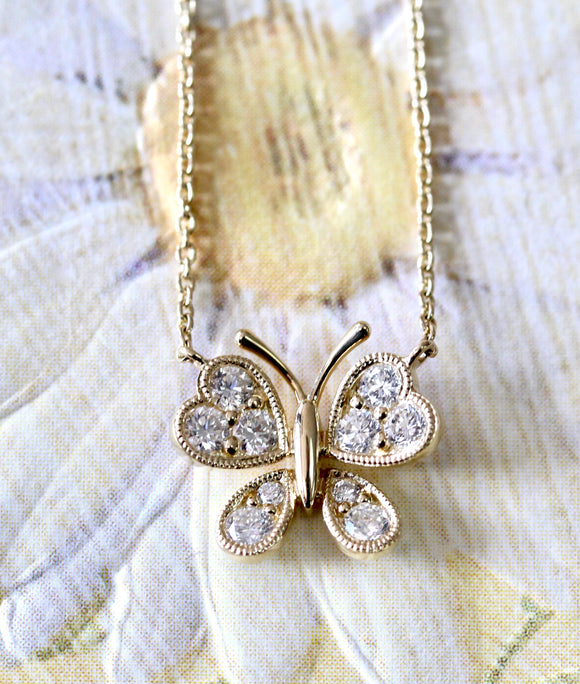 Diamond Butterfly Necklace- Eriness Jewelry