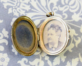 Enamel Locket with Pearl Accents ~ VICTORIAN