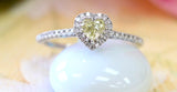 Natural Yellow Diamond & Diamond Engagement Ring ~ Precious