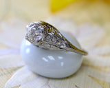 Diamond Platinum  Engagement Ring ~ VINTAGE