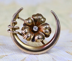 Antique ~ Watch Pin with Diamond Center