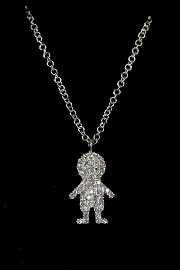 Sweet Little Boy Diamond Necklace