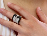 Black & White Diamond Buckle Ring ~ WOW