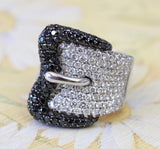 Black & White Diamond Buckle Ring ~ WOW
