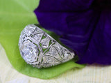 Brilliant ~ Platinum Diamond Engagement Ring, Circa 1925