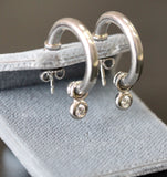 Platinum Hoop Earrings with Diamond Dangles ~ Scott Kay